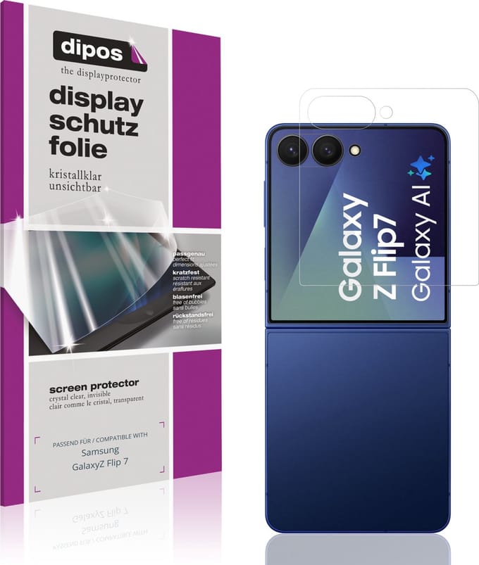 dipos – 4x Beschermfolie geschikt voor Samsung GalaxyZ Flip 7 | Krasbestendige & heldere Screenprotector Ultra-Thin