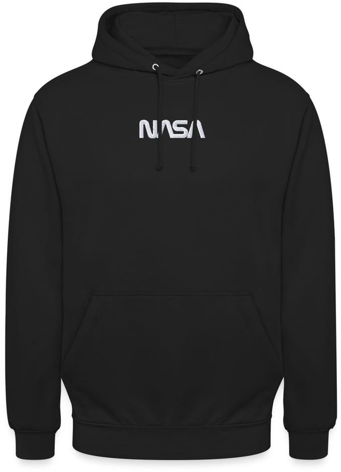 NASA Logo Wit Borduurwerk Hoodie Unisex