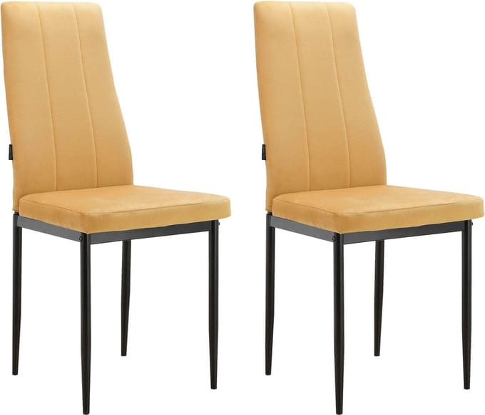 Kelly-Eetkamerstoel - Set van 2 - Mosterd Fluweel