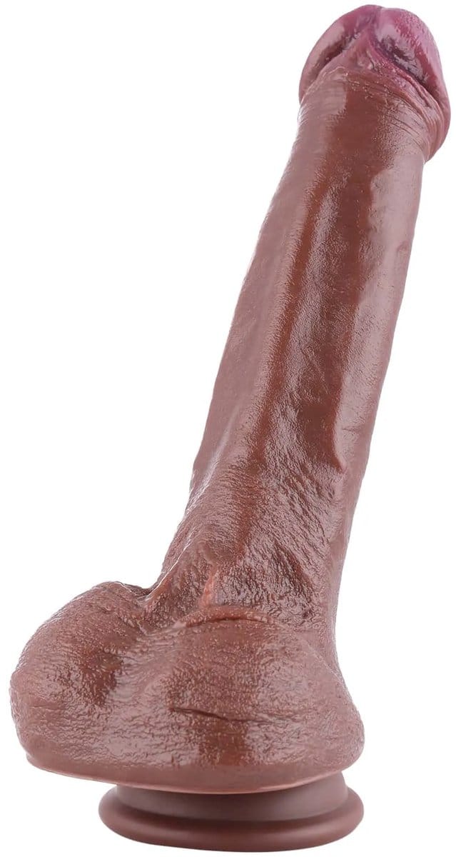 Realistische Dildo KlicLok® en Zuignap 20 cm Coffee