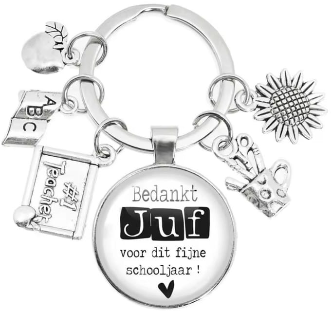 Without Lemon - Bedankt Juf Sleutelhanger - Juffendag / Einde Schooljaar Bedankje - Leuk Juf Geschenk - Versie: C