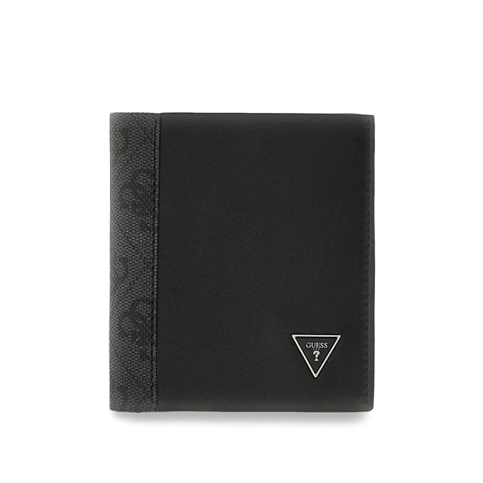 GUESS Leren portemonnee Sydney Bifold Black zwart