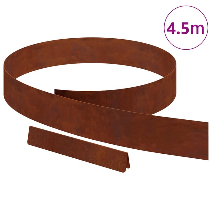 vidaXL - Grasafscherming - 450 - x - 10 - cm - weervast - staal - Roestig