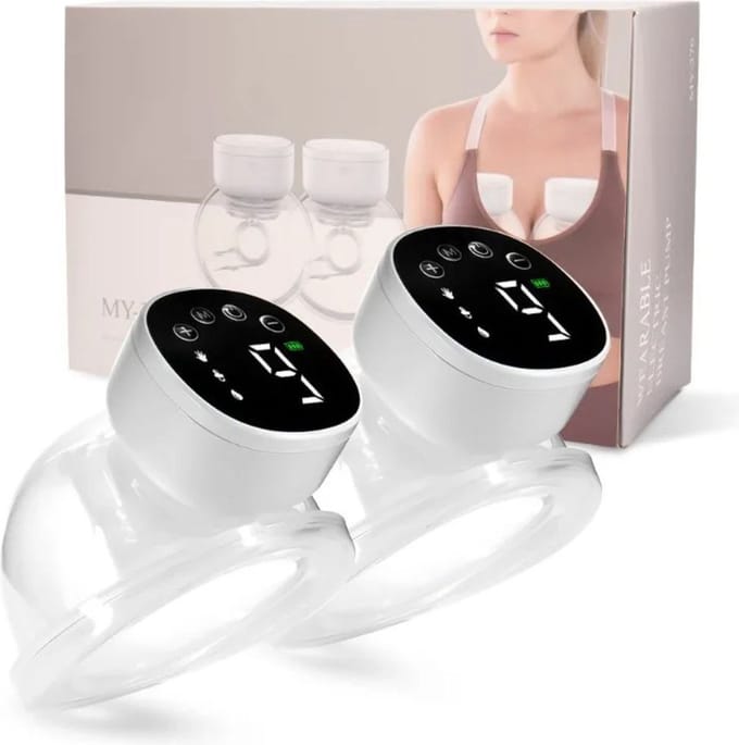 Elektrische Borstkolf - Draadloze Dubbele Borstkolf met 9 Intensiteitniveaus - Handsfree Borstkolf met 3 Programma's - Wit/Dubbel