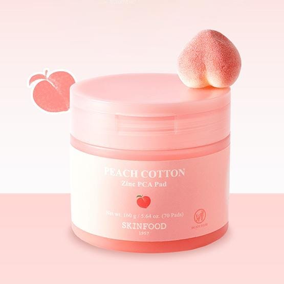 [SKINFOOD] Peach Cotton Zinc PCA Pad 160g 70EA beige