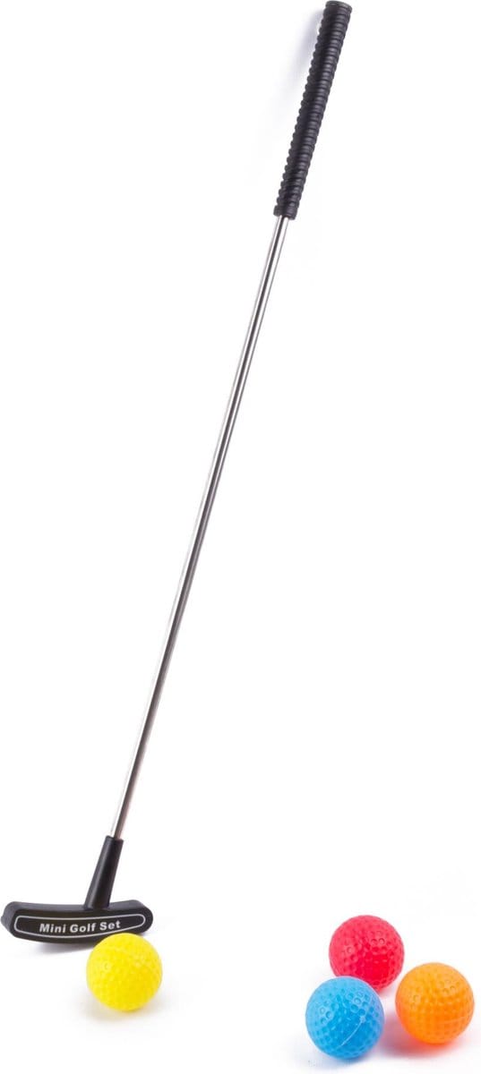 Benson Speelgoed golfset - putter - 4 ballen - 65 cm - metaal - kleurrijk