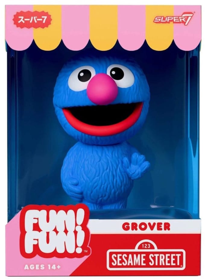 Super7 Sesame Street Fun! Fun! Soft Vinyl Figur Wave 01 - Grover 18 cm Beeld