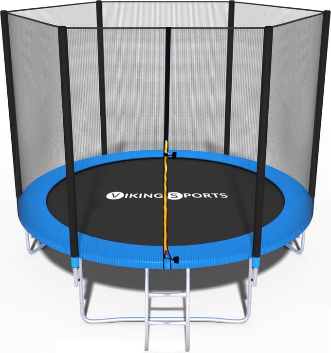 Trampoline - blauw - 305 cm - met net en ladder - tot 100 KG