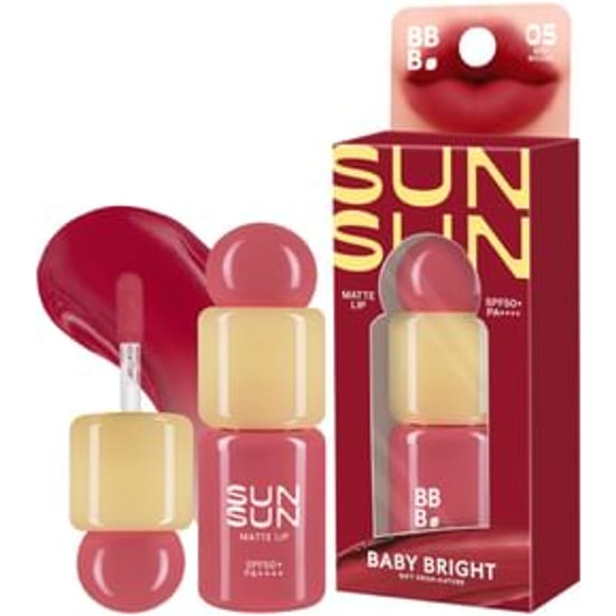 Baby Bright - Sunsun Matte Lip SPF 50+ PA++++ 05 Red Rouge