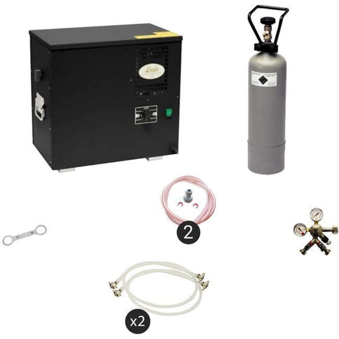 Complete set - Biertap - AS-40, 2-lijns - waterbadkoeler - thuistap - bierkoeler, zonder fustkoppeling