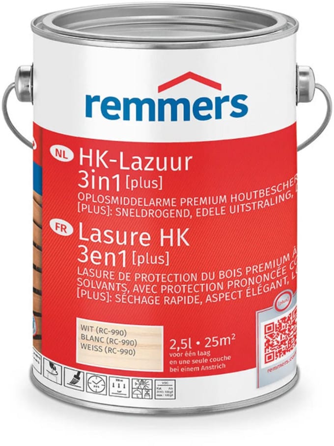 Remmers HK-Lazuur 3in1 [PLUS] - Wit - 2.5 liter
