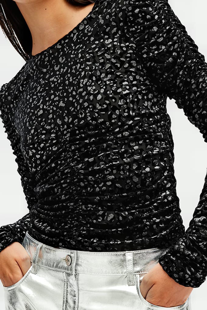 AllSaints Eris Leppo Top Black Größe: 8 | Longsleeves Outlet | Damen | Schwarz