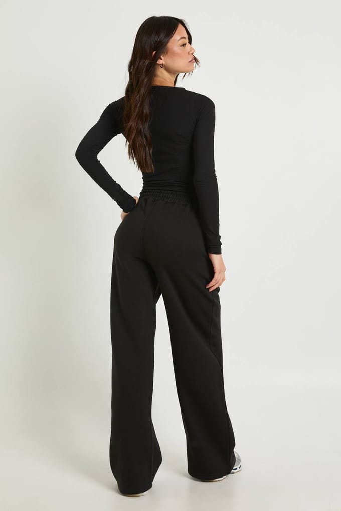 Dames Tall DSGN Studio Applique Rechte Pijp Jogger | Zwart | Maat: Medium