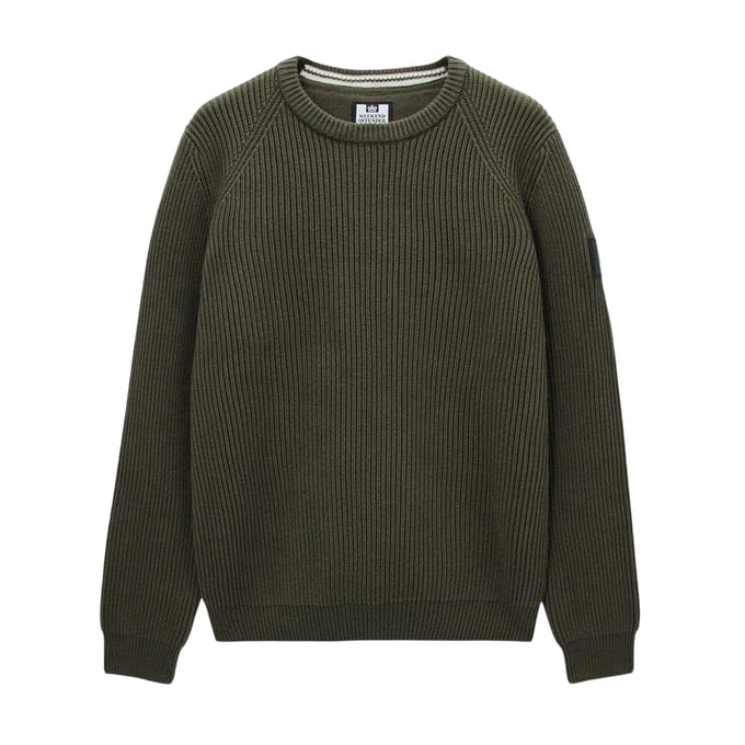 Weekend Offender Heren Morello Ribgebreide Trui (Groen)