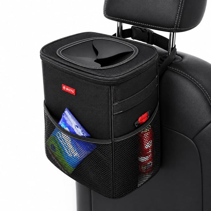 BOTC Auto Prullenbak - Afvalbak - Autostoel Organizer - Auto Accessories Interieur - Bureau Organizer - Waterdicht - Zwart