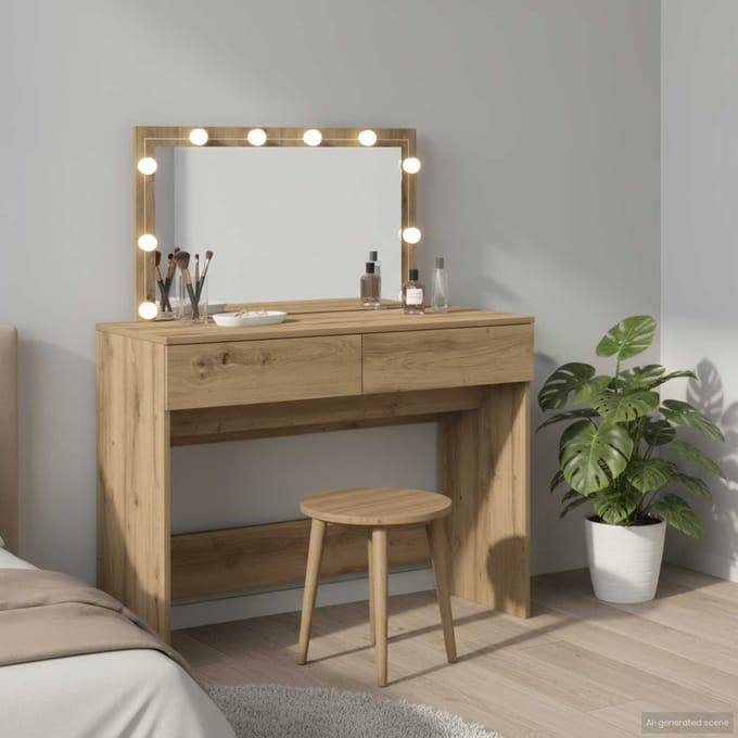 vidaXL - Kaptafel - Artisan - Eiken - 100 - x - 40 - x - 120 - cm - Bewerkt - hout