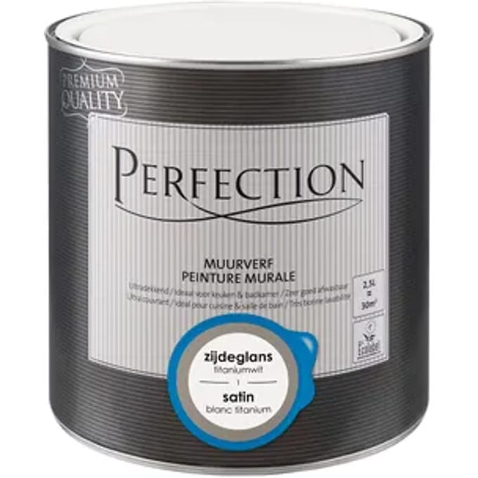 Perfection Ultradekkend Muurverf - Zijdeglans - Titaniumwit - 2,5l