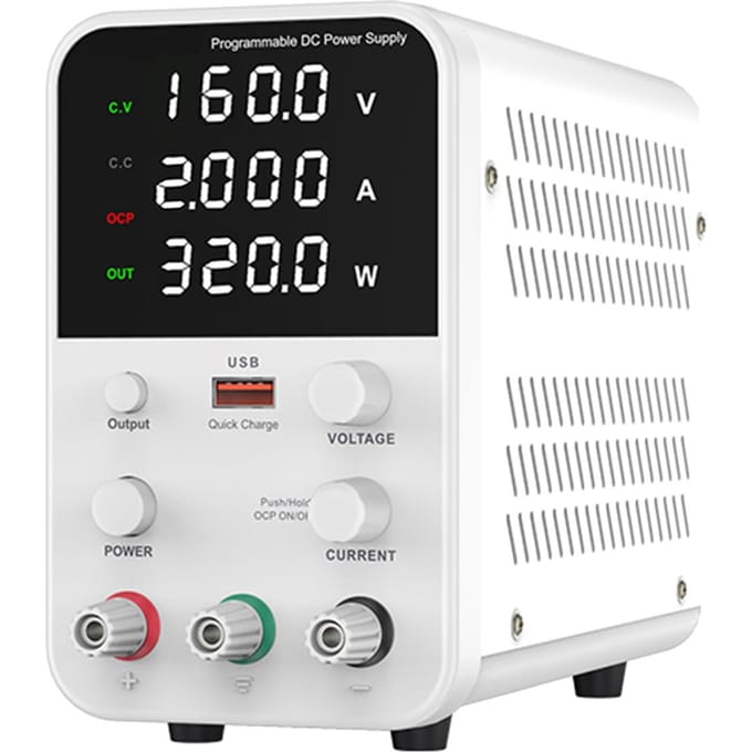 Werkbank DC-voeding Variabele 160V 2A Digitale weergave Verstelbare schakelende gereguleerde voeding UK Plug 160V 2A wit