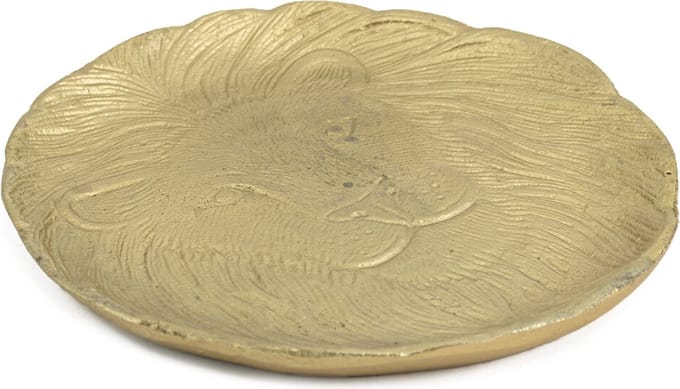 HomeBound by KY | Schaal leeuw metaal goud | schaal | 7x15x1,5cm