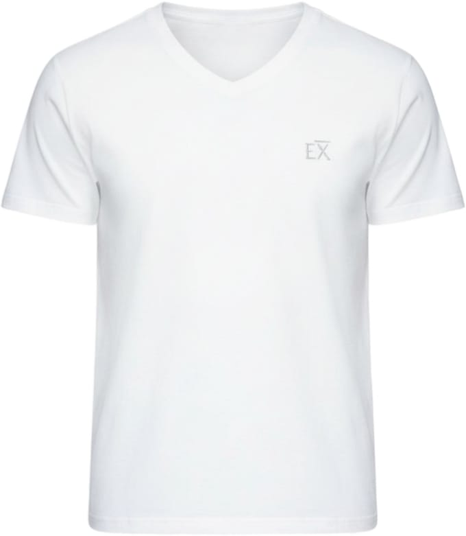 OMBRE T-shirt - Katoen - Korte Mouw - Geen Sluiting Wit L