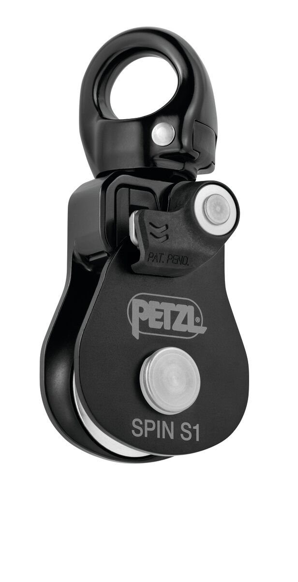 Petzl Spin S1 Black – Compacte Katrol met Draaibaar Oog 11 mm & 5 KN