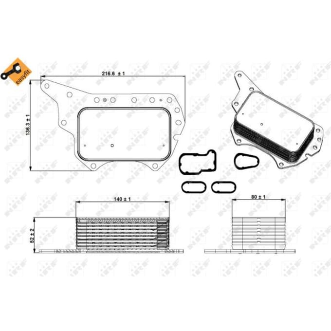 Olie radiator, motorolie  NRF 31337