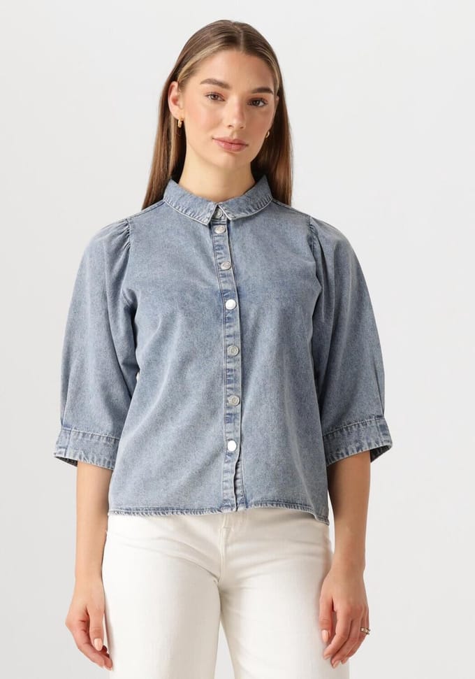 Lollys Laundry Bonoll Shirt Ss Dames - Jurken - Blauw - Maat XL