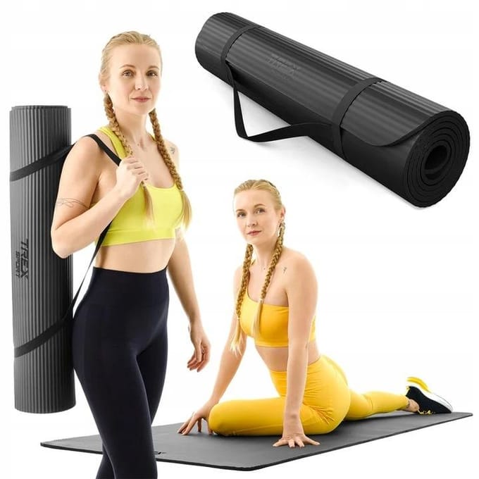 Trex Sport TX-019NGM - Oefenmat - NBR - 190×80 cm - 10 mm - Zwart