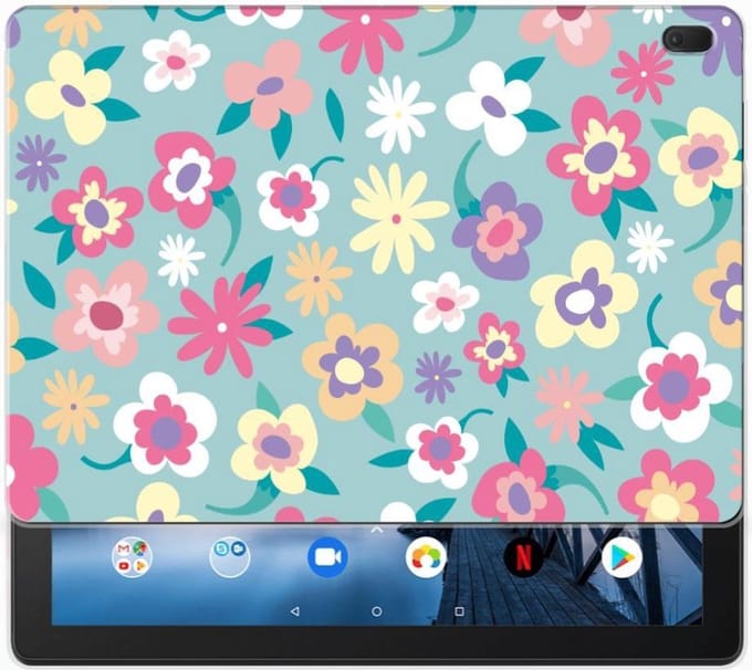 Lenovo Tab E10 Siliconen Hoesje Flower Power