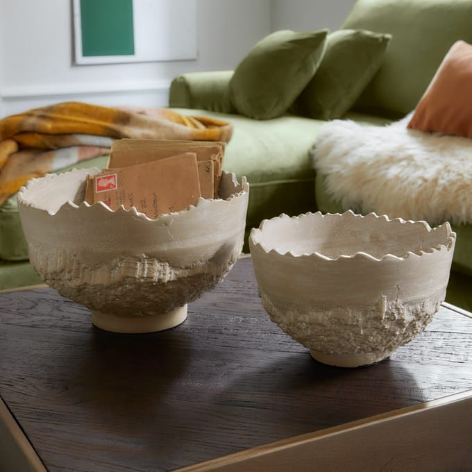 LOBERON Schaal set van 2 Alvendra beige