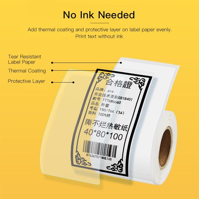 Niimbot Wit Blanco Thermisch Printpapier Rol Barcode Prijs Maat Naam Labelpapier Waterdicht 40x20mm (320 sheets) wit