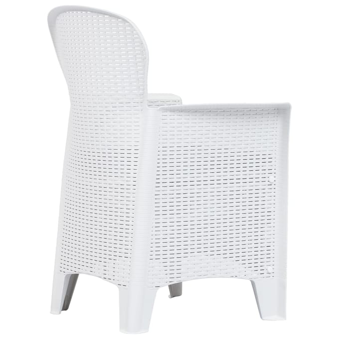 vidaXL - Tuinstoel - 2 - st - met - kussen - rattan-look - kunststof - wit