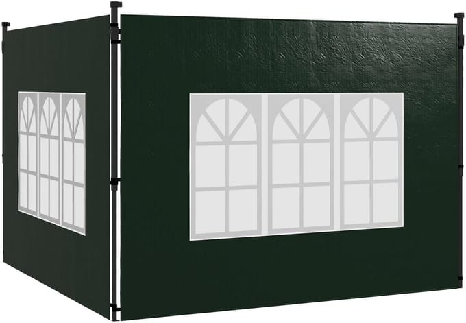 Outsunny Canopy Sidewalls-PE-293B x 193H cm-Donkergroen