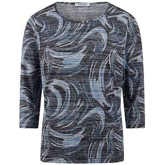 Shirt ronde hals Van Peter Hahn blauw