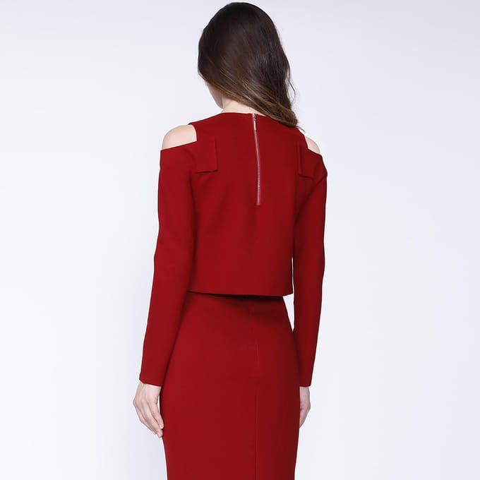 Offs-schouders crop top in jersey