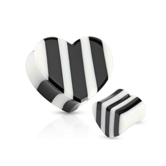 16 mm Double-flared plug zwart/wit hart ©LMPiercings