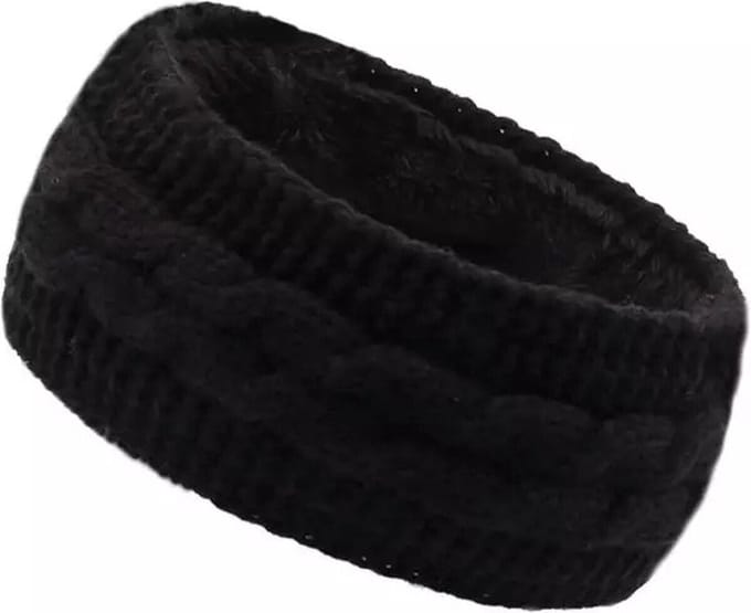 Dames Winter Oorwarmer met Fleece Voering – Zwart