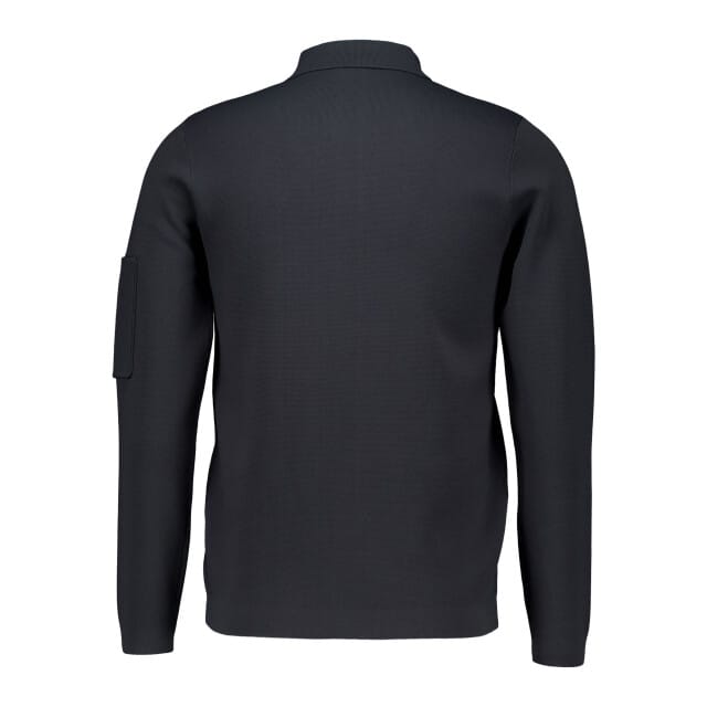 Genti Polo Zip Ls Polos Donkergrijs K4117-1258