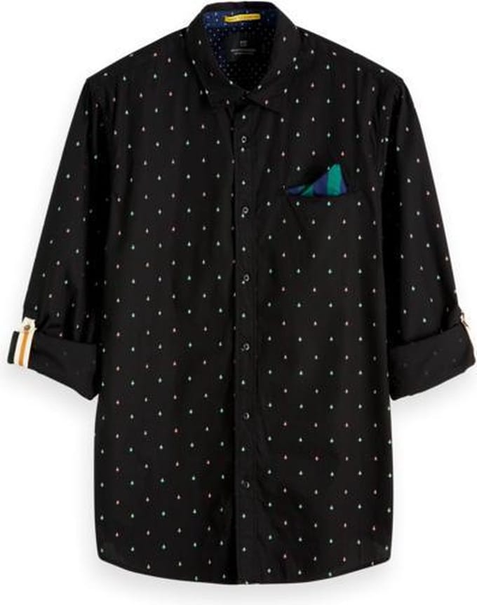 Scotch & Soda Overhemd Regular Fit Print Zwart (152183 - 0221)