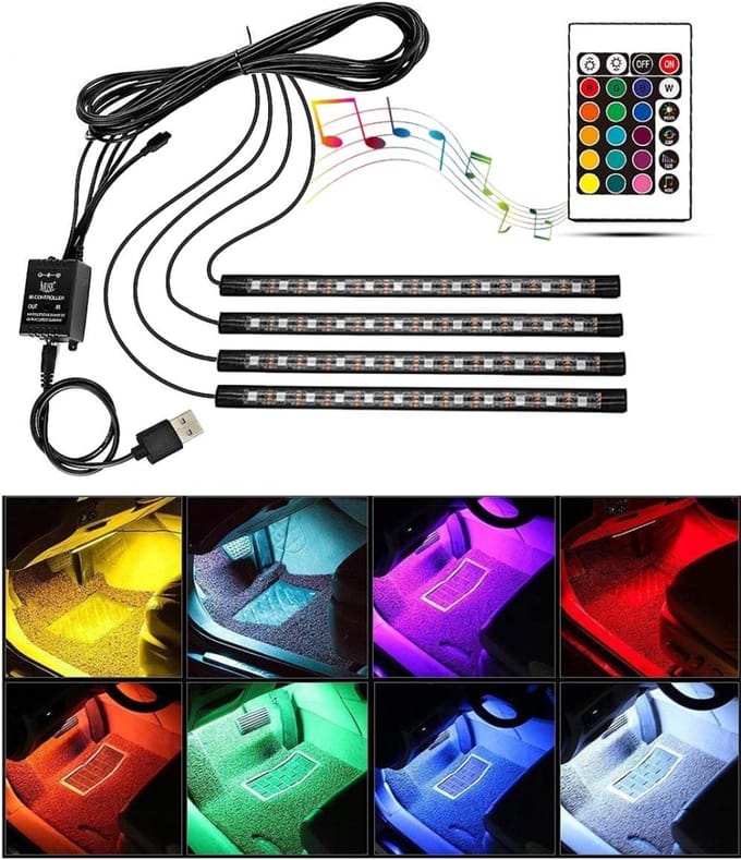 MRKK® Auto Interieur Verlichting - Led Strip Auto –20x10x2.5 cm