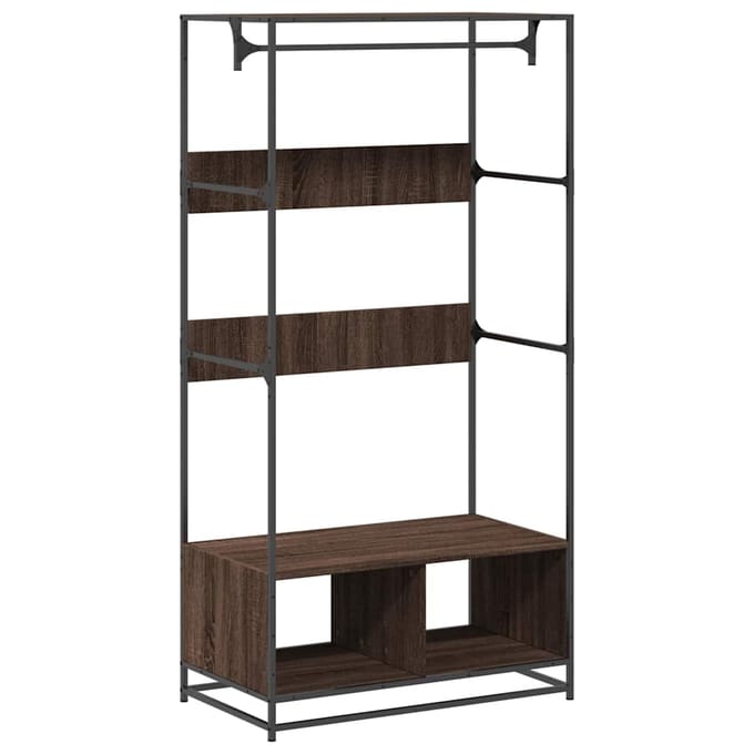 vidaXL Kledingkast 90x50x180 cm bewerkt hout bruin eikenkleurig