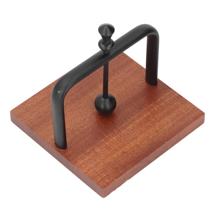 Porte-serviettes de table avec boule de levage Base en bois massif Support en métal Distributeur de serviettes pour la maison argenté
