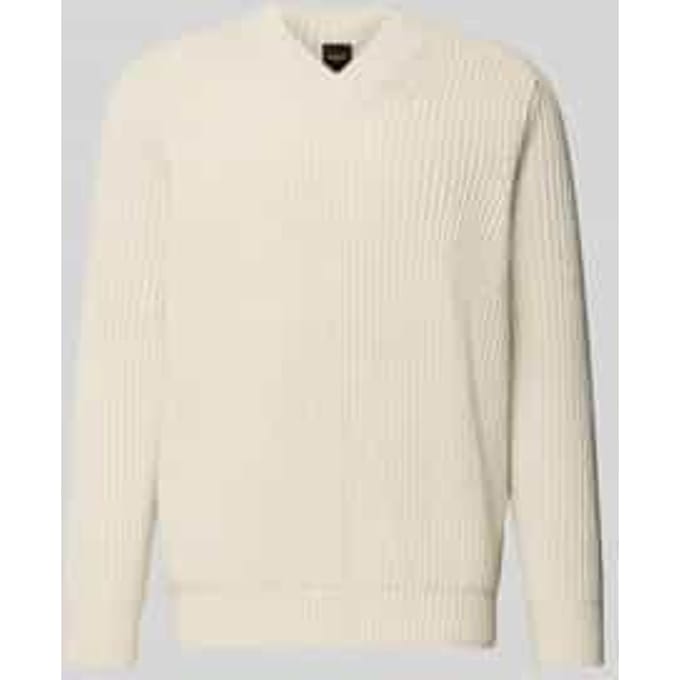 Shaped fit gebreide pullover van scheerwolmix, model 'KARINET'