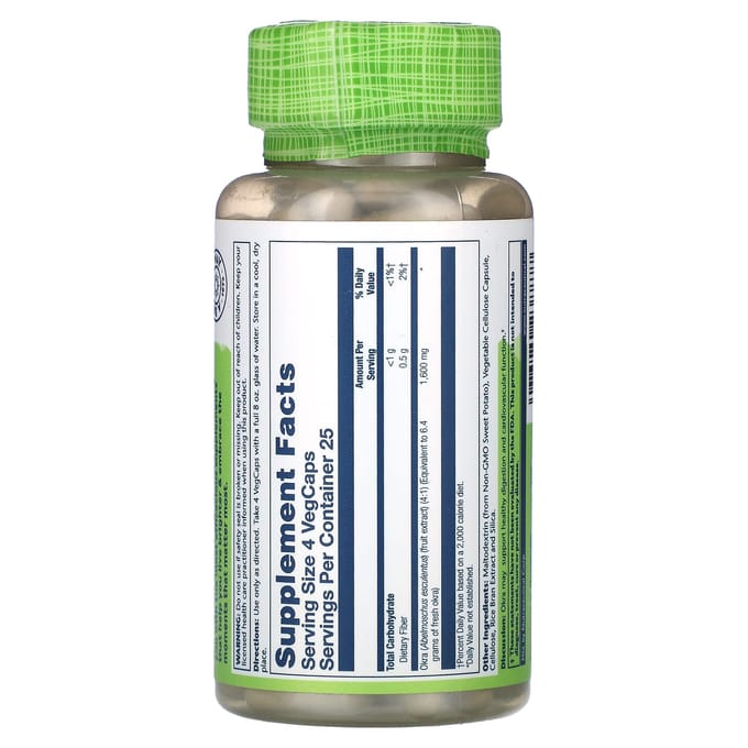 True Herbs, Okra, Plantaardige Capsules, 100 Capsules (400 mg per capsule)