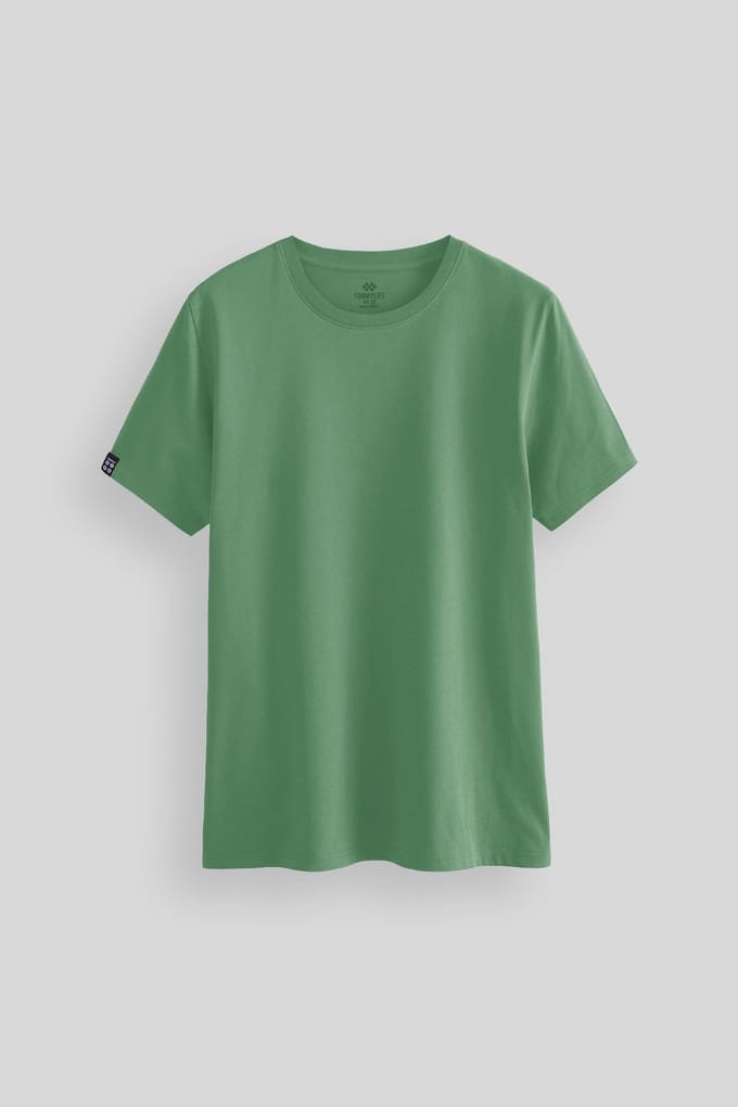Heren T-shirt met ronde hals van katoen en elastan