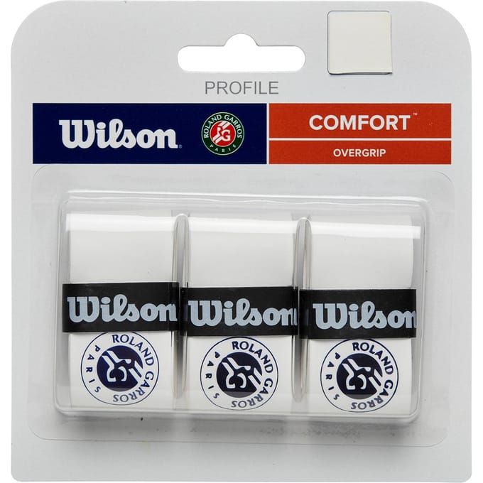 Wilson Pro Overgrip Roland Garros Verpakking 3 Stuks-Wit,Blauw