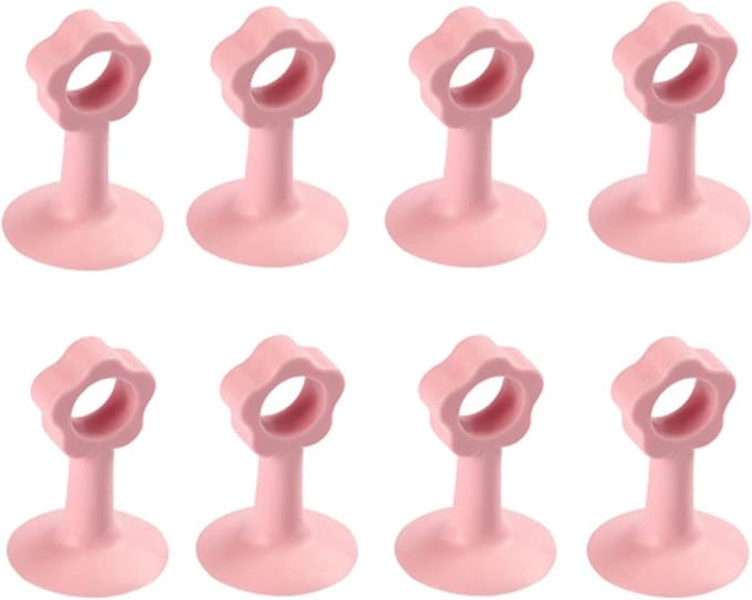 Deurstopper - Deurklinkhoes - Muren Beschermen - Anti-botsing - 8 stuks - Roze