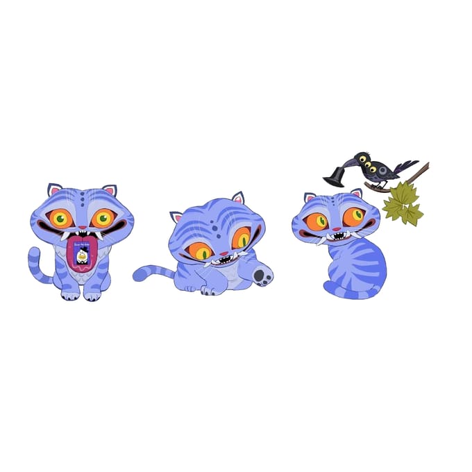 K-Pop Demon Hunters Two Tone Derpy Tiger Mok (Marineblauw/Wit/Blauw)