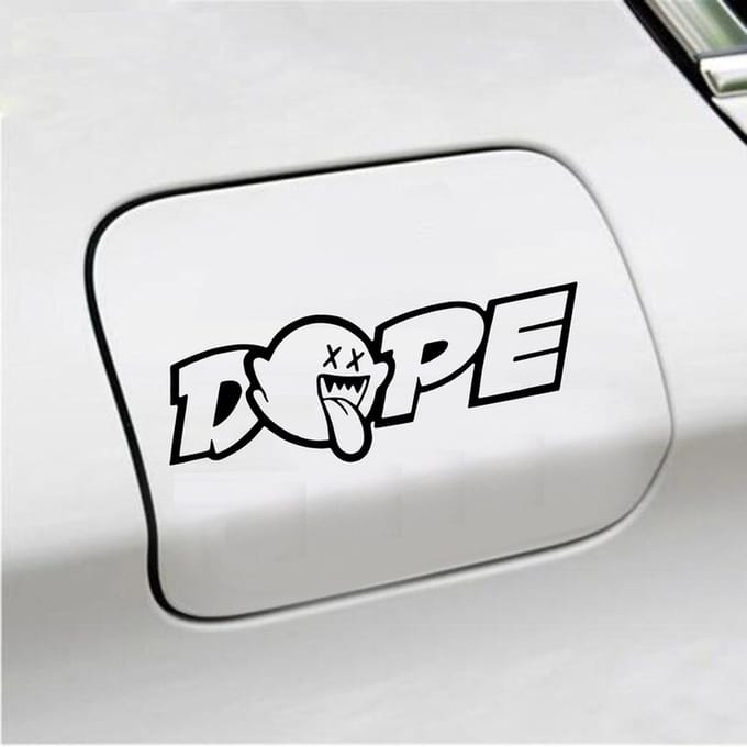 Bumpersticker - Dope - 7 X 20 - Zwart
