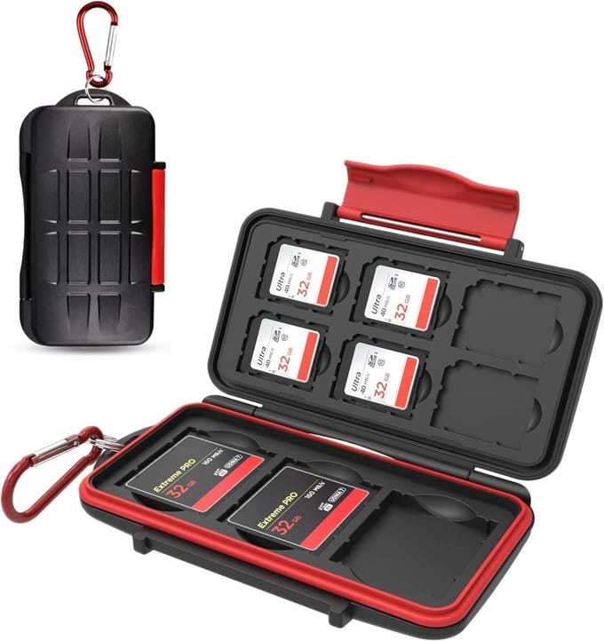Geheugenkaarthouder - SD CF Case - Opslag Bescherming - Waterdicht Anti-Shock - 14 x 8 x 3 cm